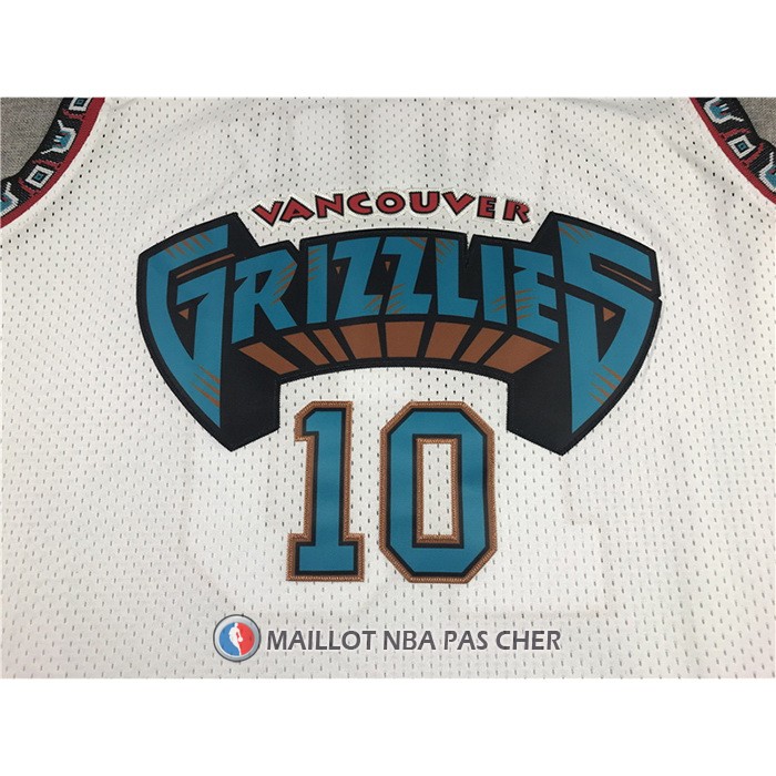 Maillot Memphis Grizzlies Mike Bibby No 10 Historic Retro Blanc